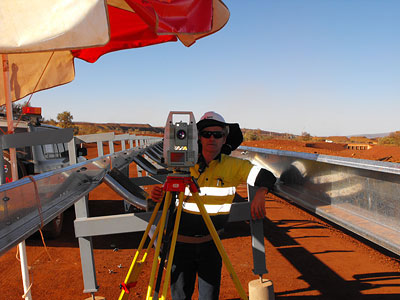 Conveyor Alignment surveys on construction project in Hope Downs